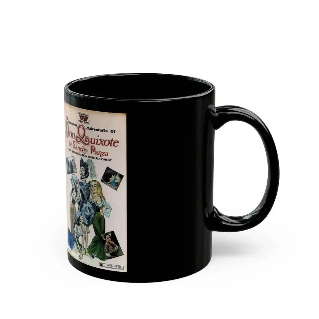 DON QUIXOTE AND SANCHO PANZA SEXPLOITATION (VHS COVER) - Black Coffee Mug - Go Mug Yourself