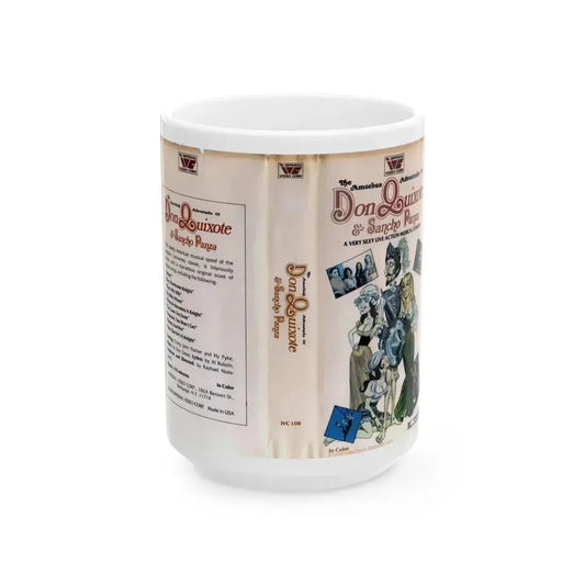 DON QUIXOTE AND SANCHO PANZA SEXPLOITATION (VHS COVER) - White Coffee Mug 15oz - Go Mug Yourself
