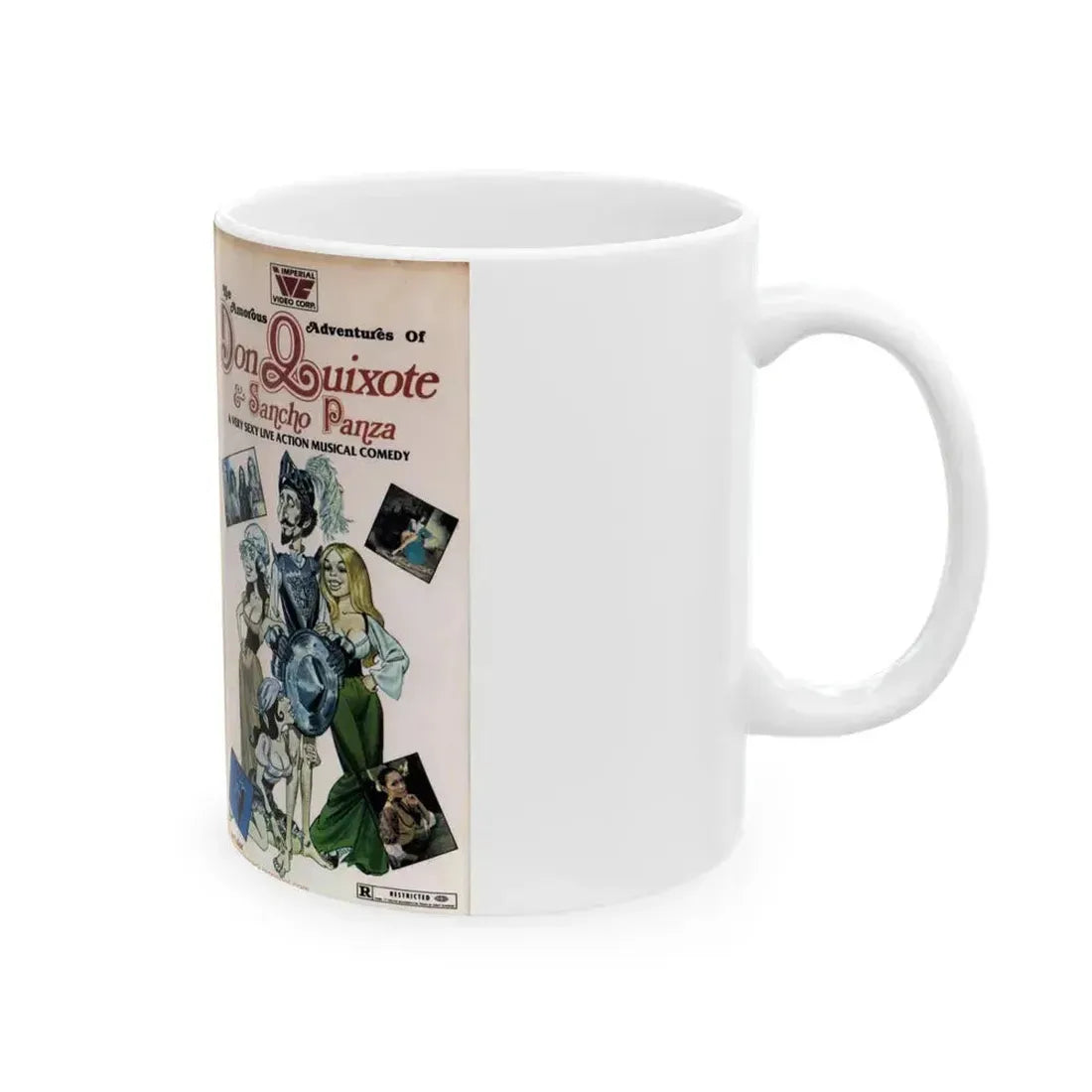DON QUIXOTE AND SANCHO PANZA SEXPLOITATION (VHS COVER) - White Coffee Mug - Go Mug Yourself