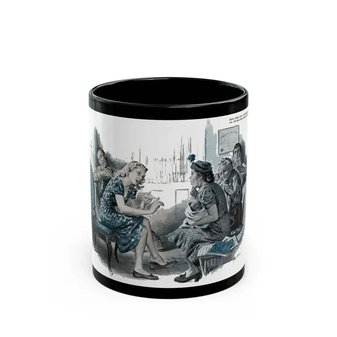 Don't Darken My Door, The American Magazine, January 1950 - Black Coffee Mug 11oz - Go Mug Yourself