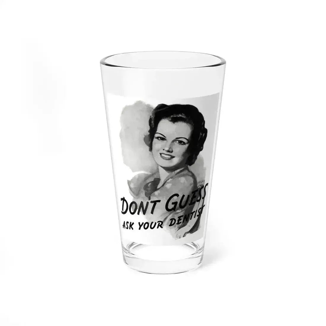 Don't Guess Ask Your Dentist, advt, Cosmopolitan, November 1936 - Pint Glass 16oz 16oz - Go Mug Yourself
