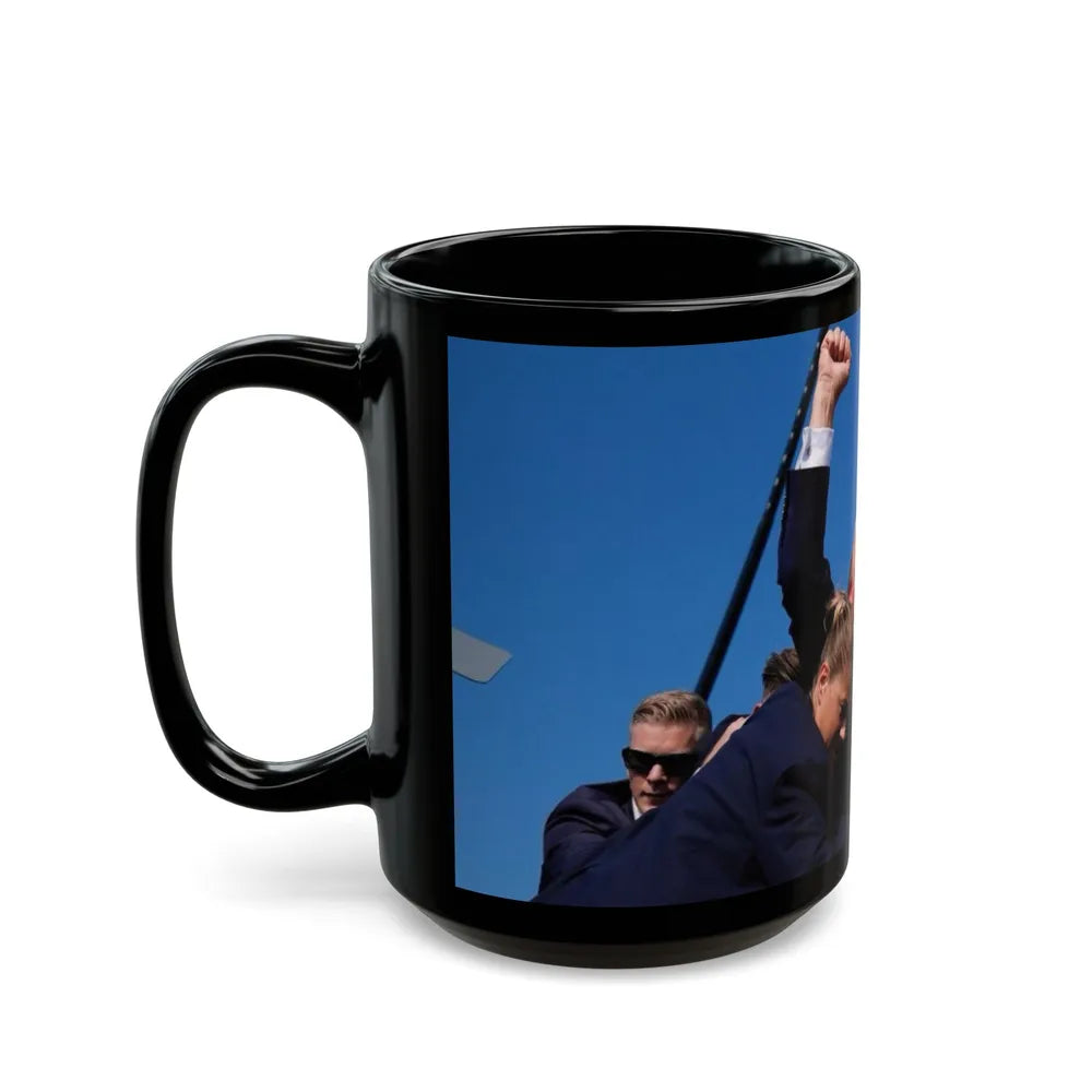 Donald Trump Shot Assasanation Attempt Bloody Ear USA - Black Coffee Mug-Go Mug Yourself