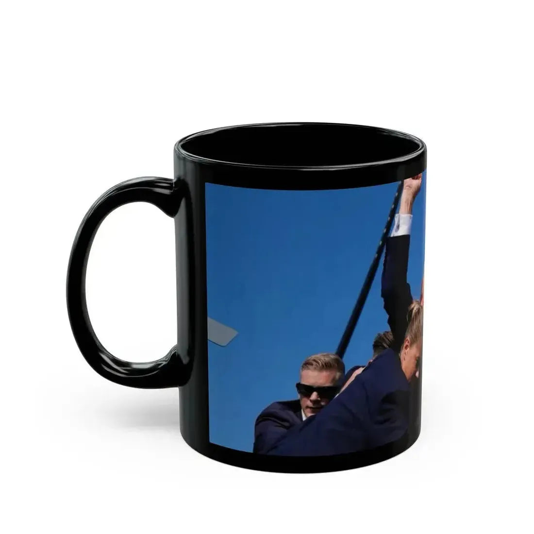 Donald Trump Shot Assasanation Attempt Bloody Ear USA - Black Coffee Mug - Go Mug Yourself