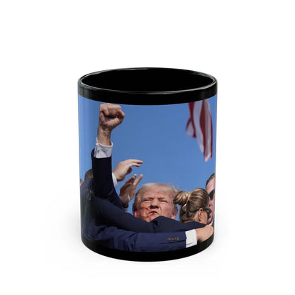 Donald Trump Shot Assasanation Attempt Bloody Ear USA v2 - Black Coffee Mug-11oz-Go Mug Yourself