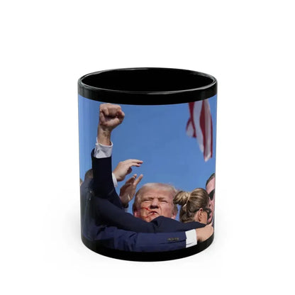 Donald Trump Shot Assasanation Attempt Bloody Ear USA v2 - Black Coffee Mug 11oz - Go Mug Yourself
