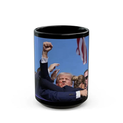 Donald Trump Shot Assasanation Attempt Bloody Ear USA v2 - Black Coffee Mug 15oz - Go Mug Yourself