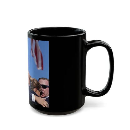 Donald Trump Shot Assasanation Attempt Bloody Ear USA v2 - Black Coffee Mug-Go Mug Yourself