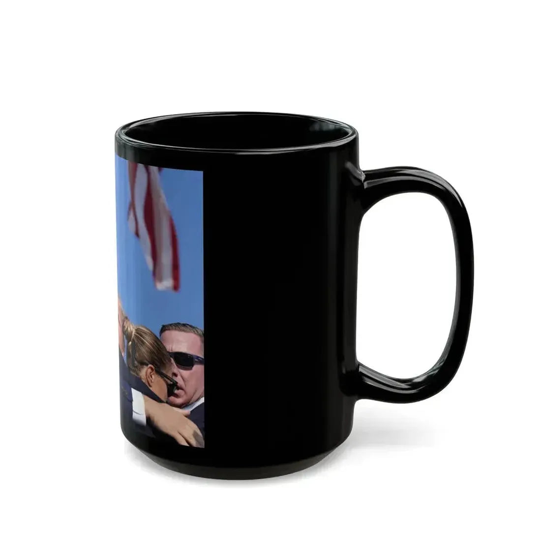 Donald Trump Shot Assasanation Attempt Bloody Ear USA v2 - Black Coffee Mug - Go Mug Yourself