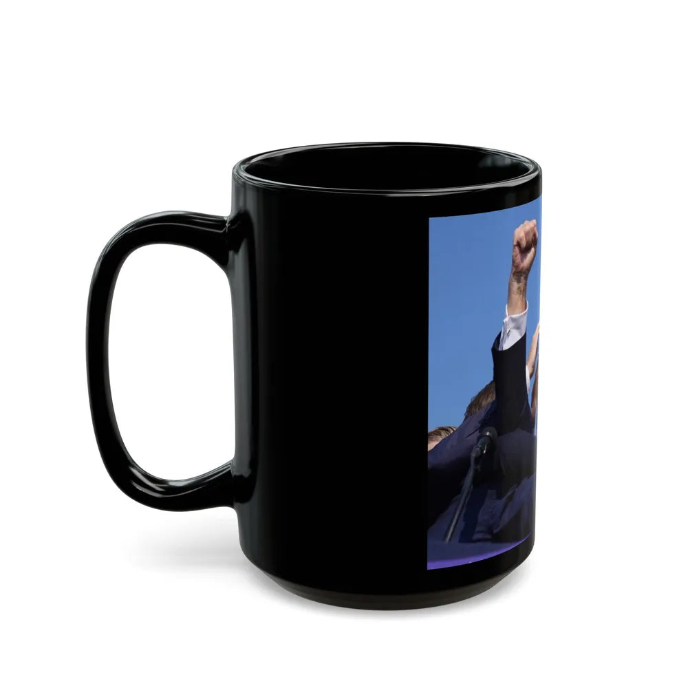 Donald Trump Shot Assasanation Attempt Bloody Ear USA v2 - Black Coffee Mug-Go Mug Yourself