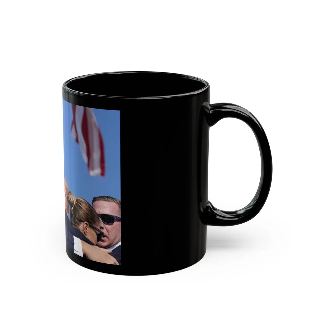 Donald Trump Shot Assasanation Attempt Bloody Ear USA v2 - Black Coffee Mug-Go Mug Yourself