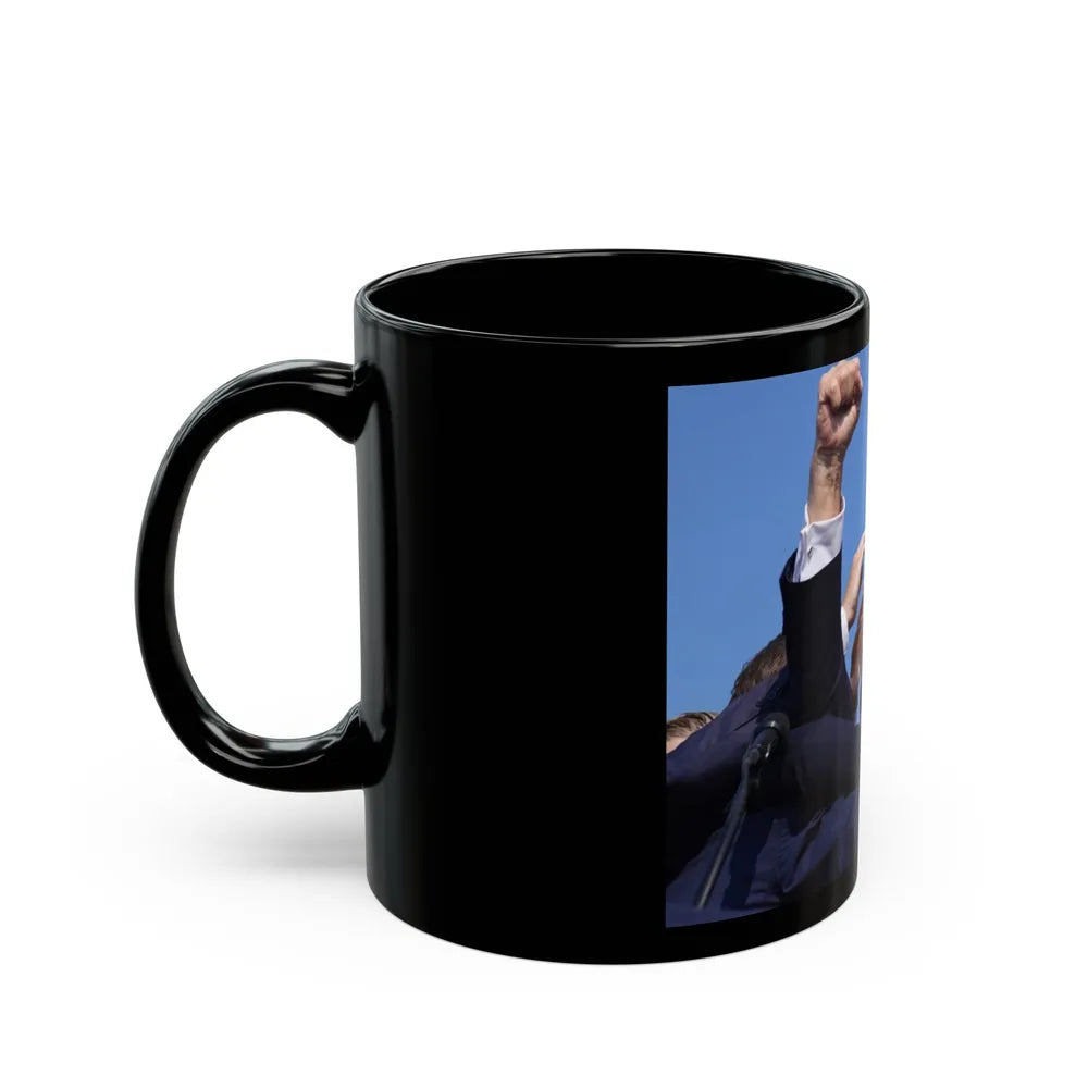 Donald Trump Shot Assasanation Attempt Bloody Ear USA v2 - Black Coffee Mug-Go Mug Yourself