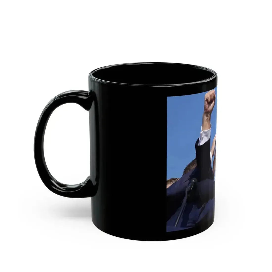 Donald Trump Shot Assasanation Attempt Bloody Ear USA v2 - Black Coffee Mug - Go Mug Yourself