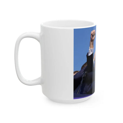 Donald Trump Shot Assasanation Attempt Bloody Ear USA v2 - White Coffee Mug-Go Mug Yourself