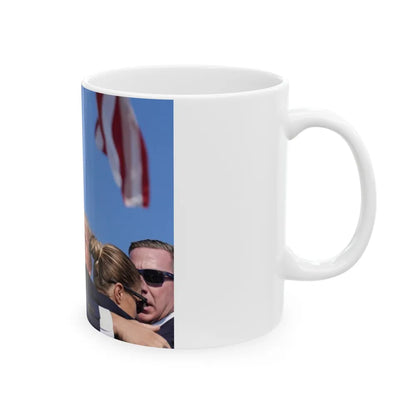 Donald Trump Shot Assasanation Attempt Bloody Ear USA v2 - White Coffee Mug-Go Mug Yourself