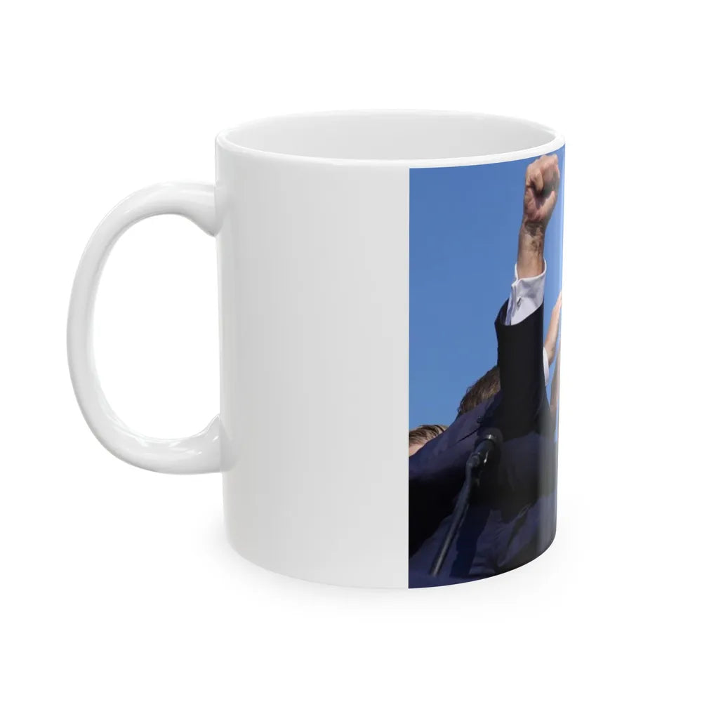 Donald Trump Shot Assasanation Attempt Bloody Ear USA v2 - White Coffee Mug-Go Mug Yourself