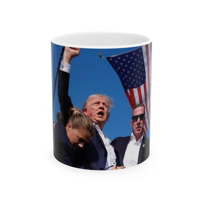 Donald Trump Shot Assasanation Attempt Bloody Ear USA - White Coffee Mug-11oz-Go Mug Yourself