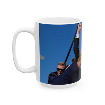 Donald Trump Shot Assasanation Attempt Bloody Ear USA - White Coffee Mug-Go Mug Yourself