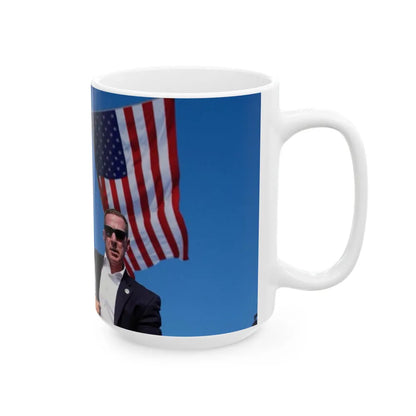 Donald Trump Shot Assasanation Attempt Bloody Ear USA - White Coffee Mug-Go Mug Yourself