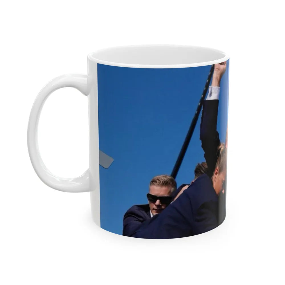 Donald Trump Shot Assasanation Attempt Bloody Ear USA - White Coffee Mug-Go Mug Yourself