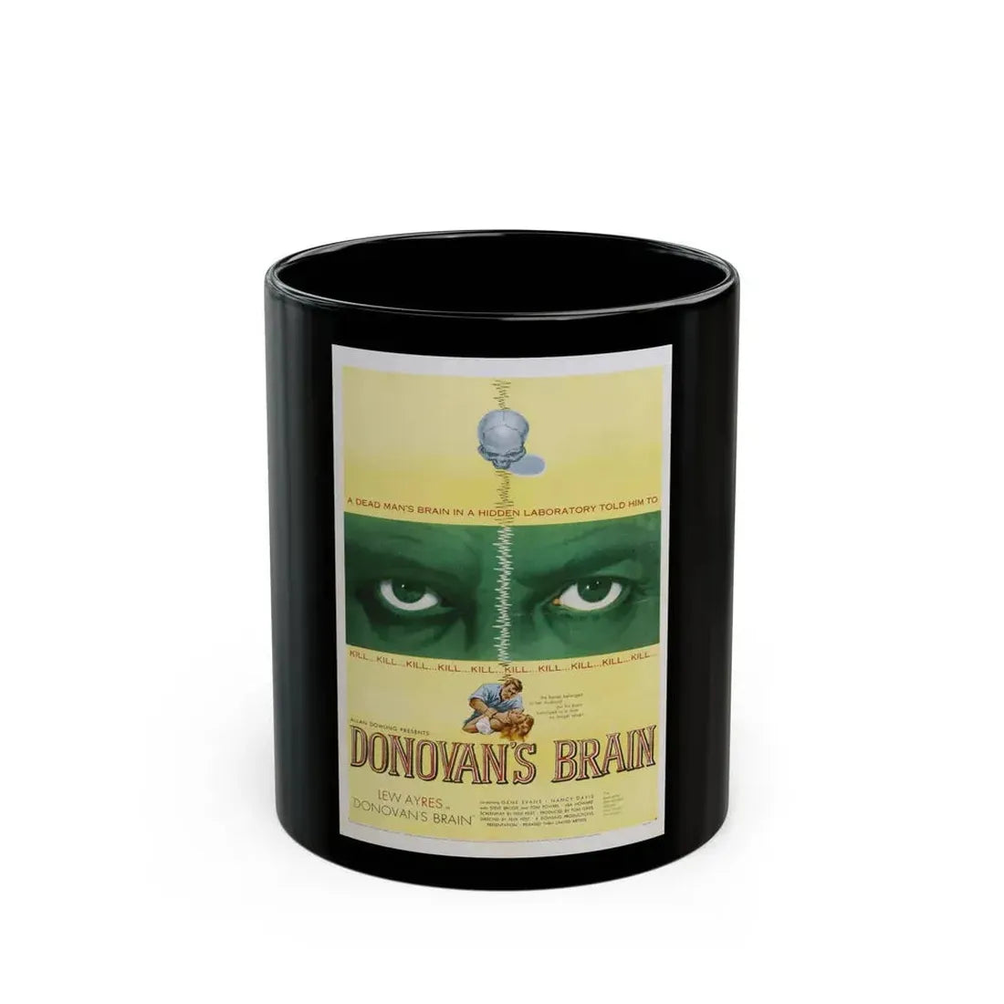 DONOVAN'S BRAIN 1953 Movie Poster - Black Coffee Mug 11oz - Go Mug Yourself