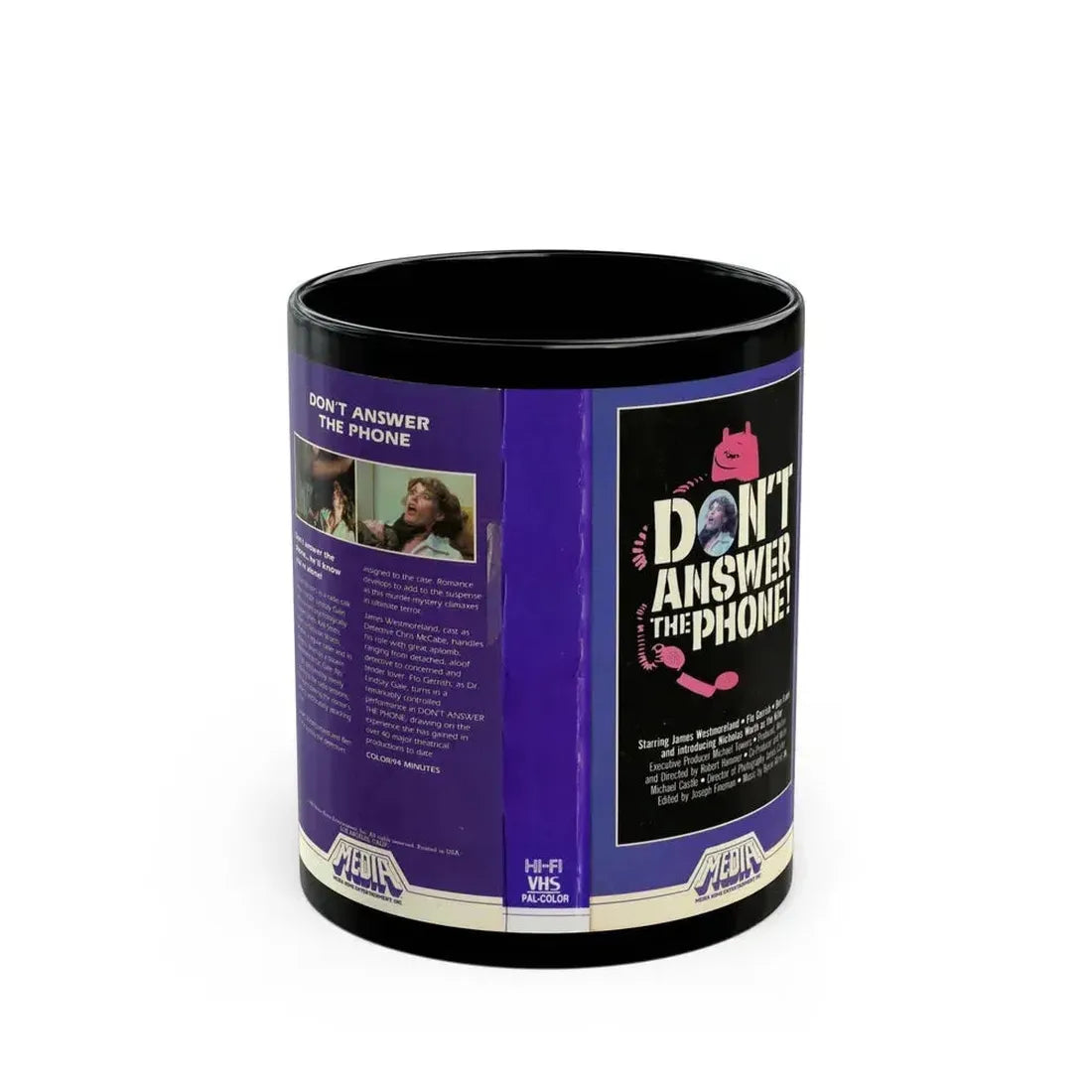 DONT ANSWER THE PHONE (VHS COVER) - Black Coffee Mug 11oz - Go Mug Yourself