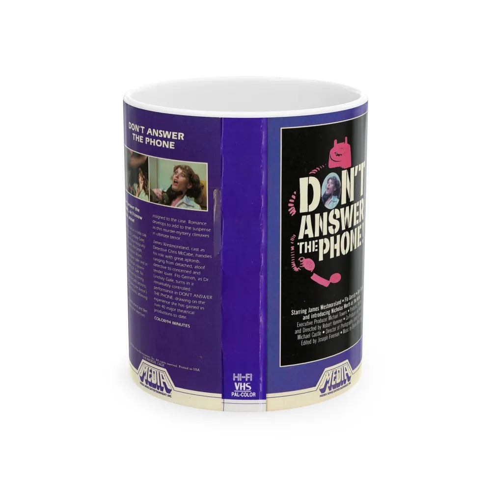 DONT ANSWER THE PHONE (VHS COVER) - White Coffee Mug-11oz-Go Mug Yourself