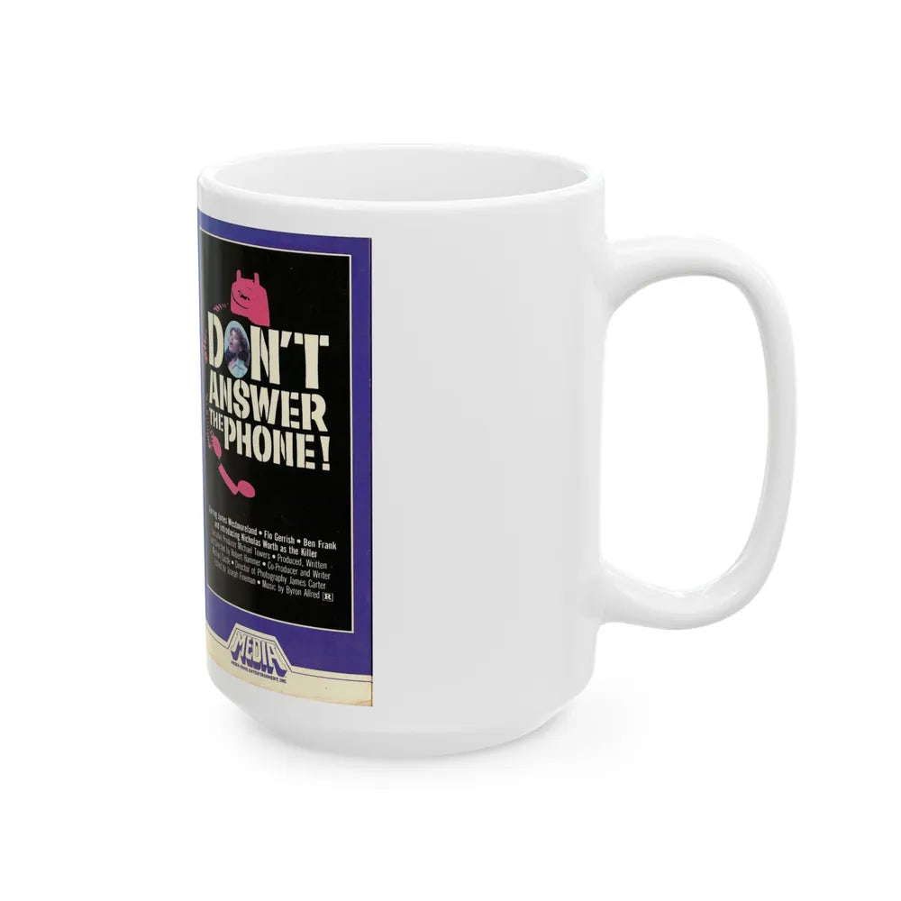 DONT ANSWER THE PHONE (VHS COVER) - White Coffee Mug-Go Mug Yourself