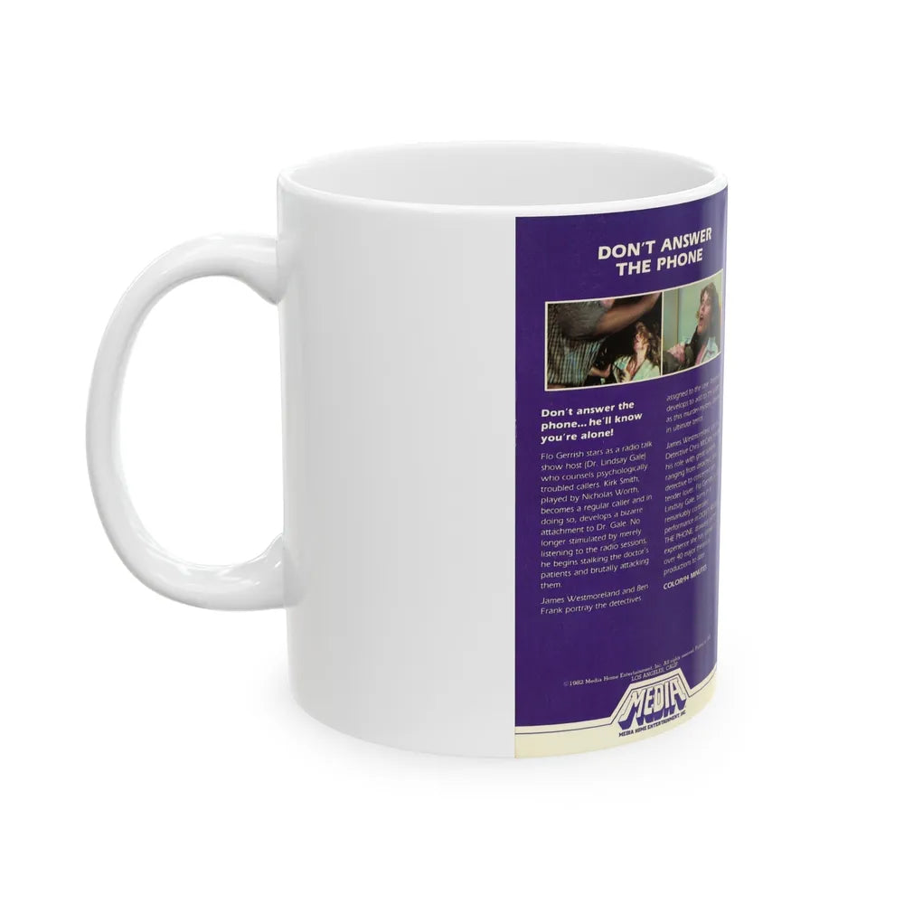 DONT ANSWER THE PHONE (VHS COVER) - White Coffee Mug-Go Mug Yourself