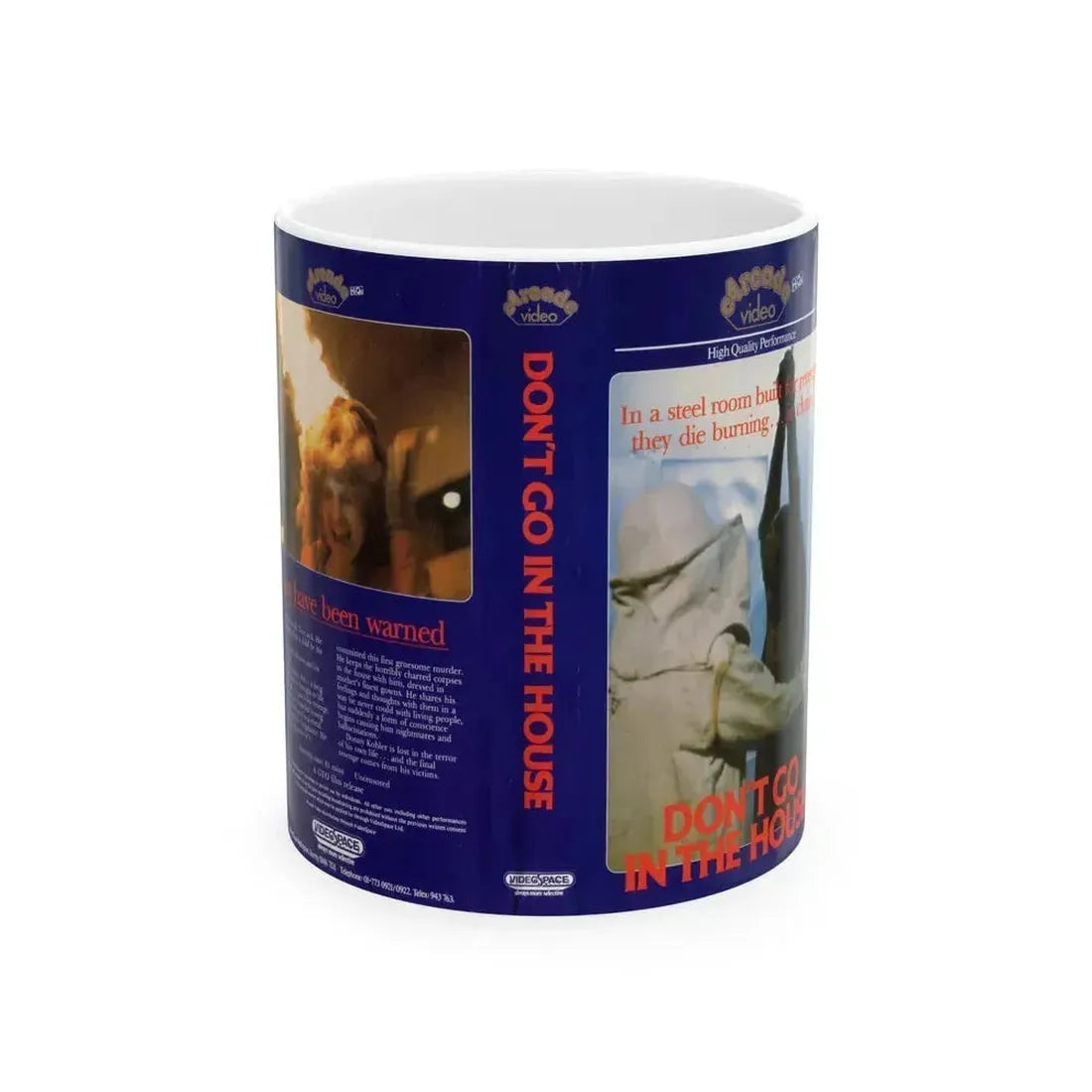 DONT GO IN THE HOUSE (VHS COVER) - White Coffee Mug 11oz - Go Mug Yourself