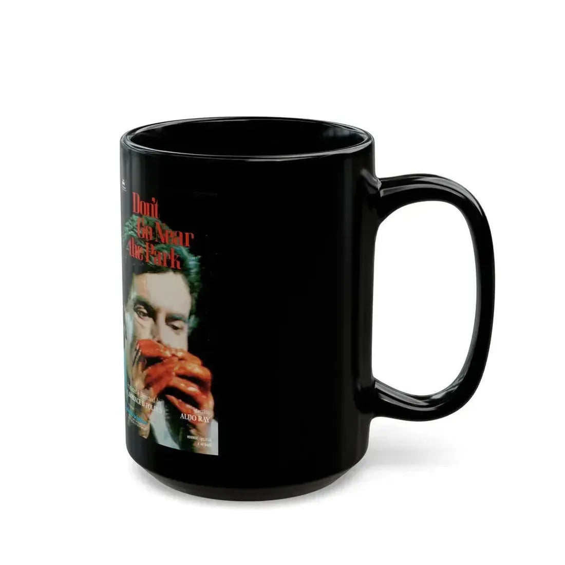 DONT GO NEAR THE PARK (VHS COVER) - Black Coffee Mug - Go Mug Yourself