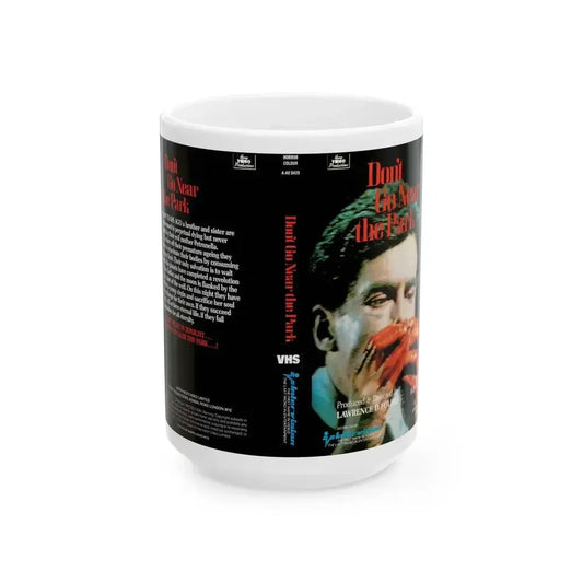 DONT GO NEAR THE PARK (VHS COVER) - White Coffee Mug 15oz - Go Mug Yourself