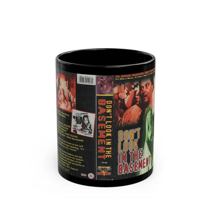 DONT LOOK IN THE BASEMENT (VHS COVER) - Black Coffee Mug-11oz-Go Mug Yourself