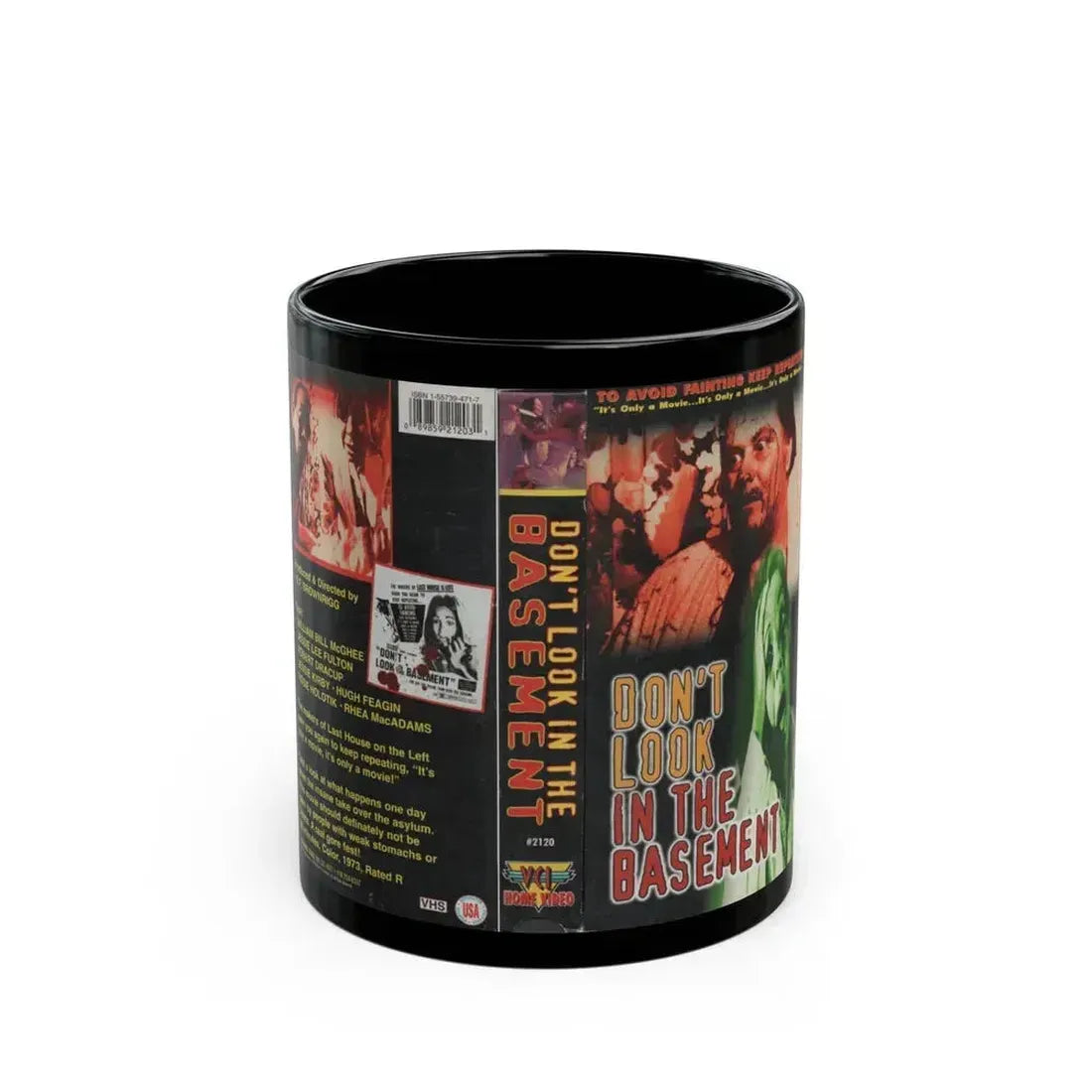 DONT LOOK IN THE BASEMENT (VHS COVER) - Black Coffee Mug 11oz - Go Mug Yourself