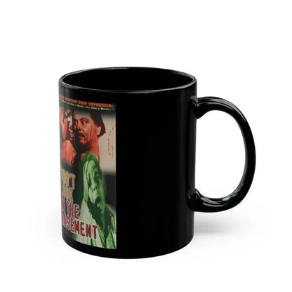 DONT LOOK IN THE BASEMENT (VHS COVER) - Black Coffee Mug - Go Mug Yourself