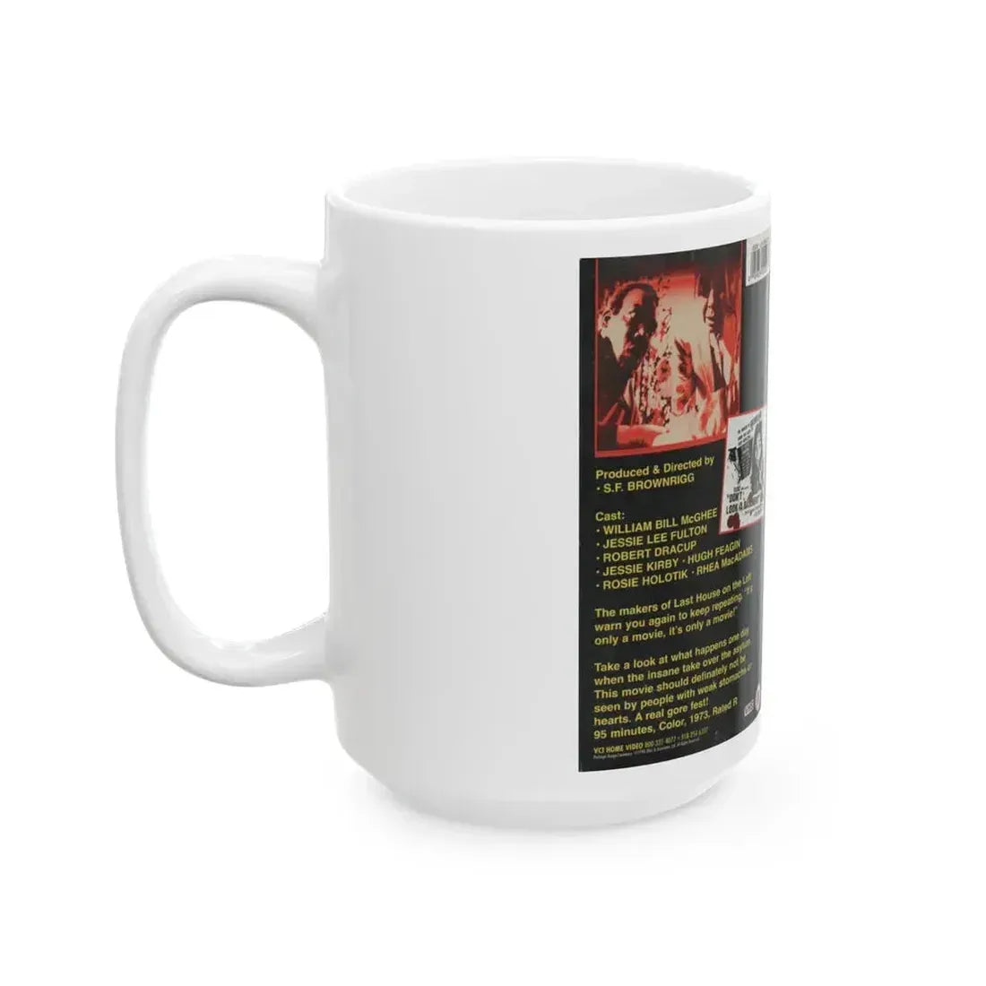 DONT LOOK IN THE BASEMENT (VHS COVER) - White Coffee Mug - Go Mug Yourself
