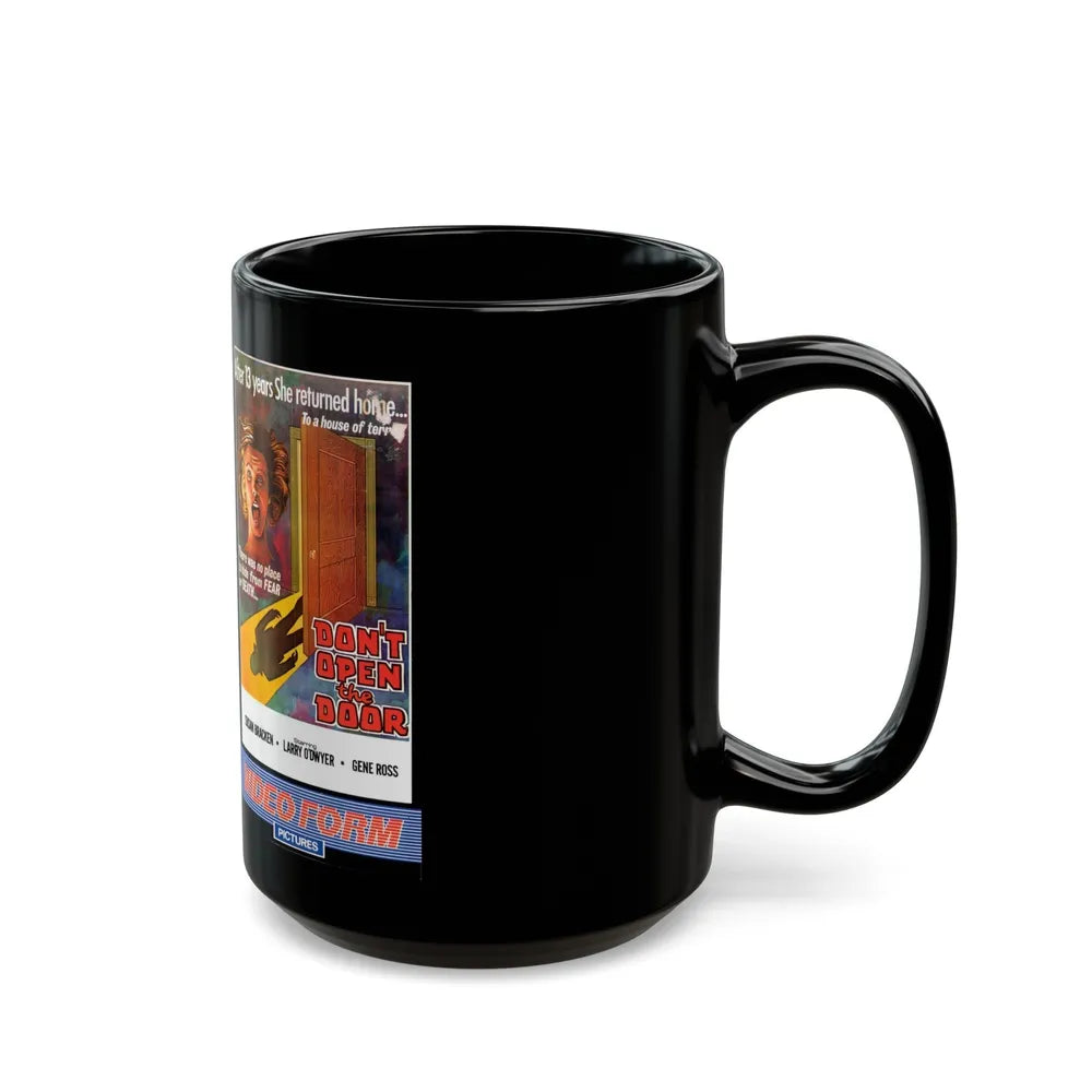 DONT OPEN THE DOOR (VHS COVER) - Black Coffee Mug-Go Mug Yourself