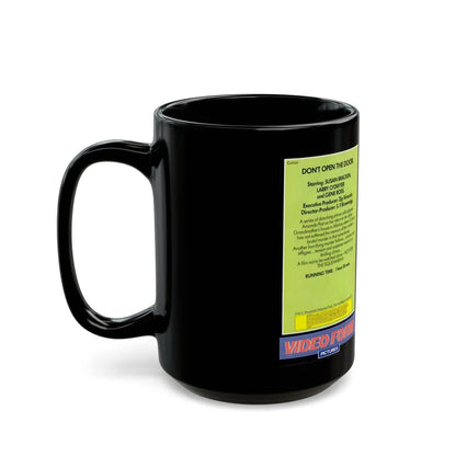 DONT OPEN THE DOOR (VHS COVER) - Black Coffee Mug-Go Mug Yourself