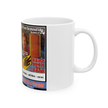 DONT OPEN THE DOOR (VHS COVER) - White Coffee Mug-Go Mug Yourself