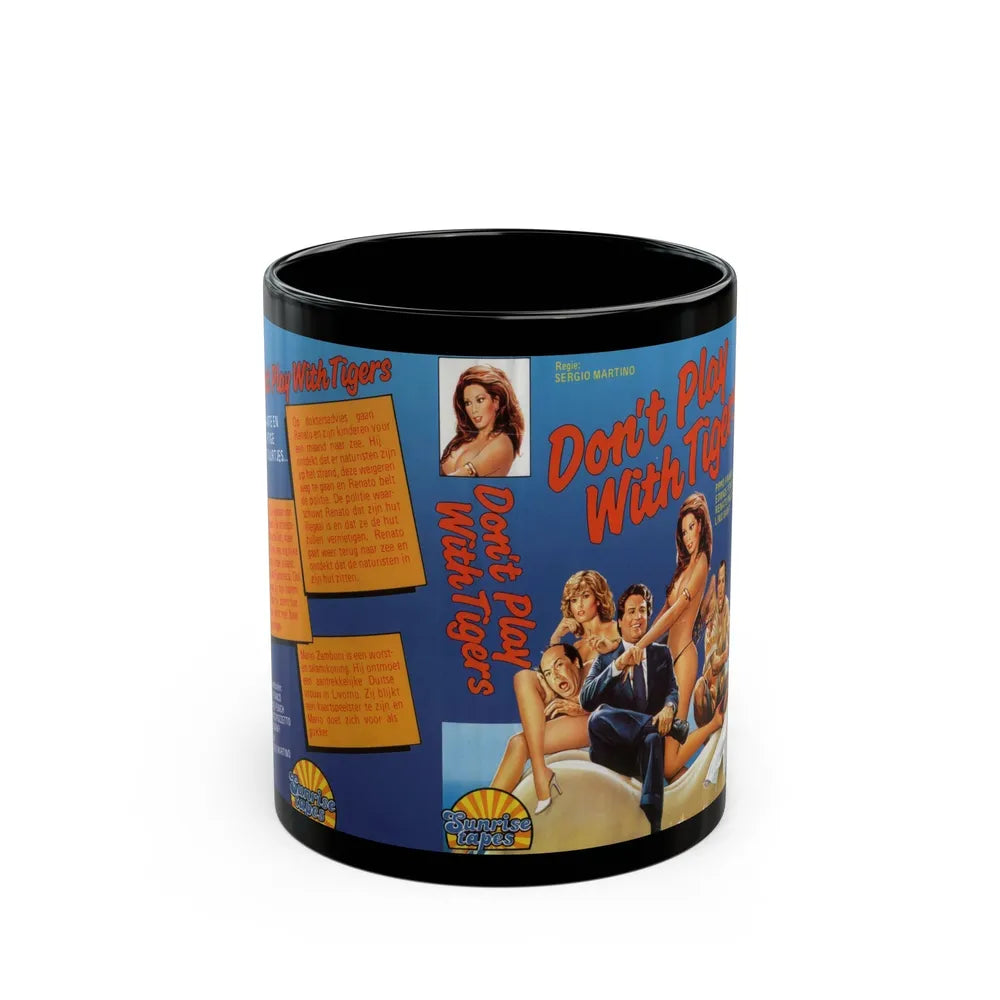 DONT PLAY WITH TIGERS (VHS COVER) - Black Coffee Mug-11oz-Go Mug Yourself