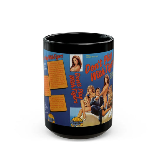 DONT PLAY WITH TIGERS (VHS COVER) - Black Coffee Mug-15oz-Go Mug Yourself