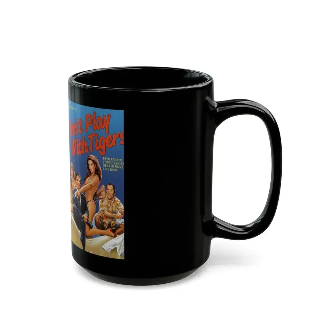 DONT PLAY WITH TIGERS (VHS COVER) - Black Coffee Mug - Go Mug Yourself