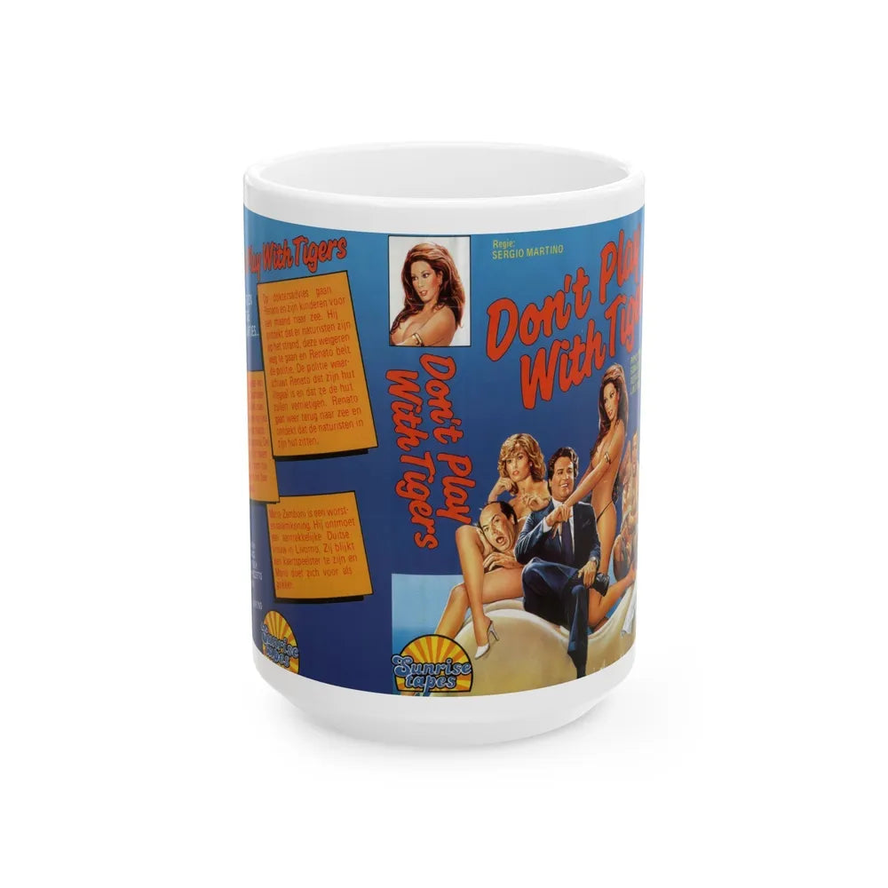 DONT PLAY WITH TIGERS (VHS COVER) - White Coffee Mug-15oz-Go Mug Yourself