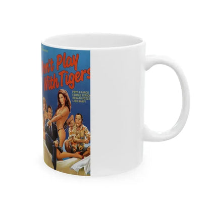DONT PLAY WITH TIGERS (VHS COVER) - White Coffee Mug - Go Mug Yourself