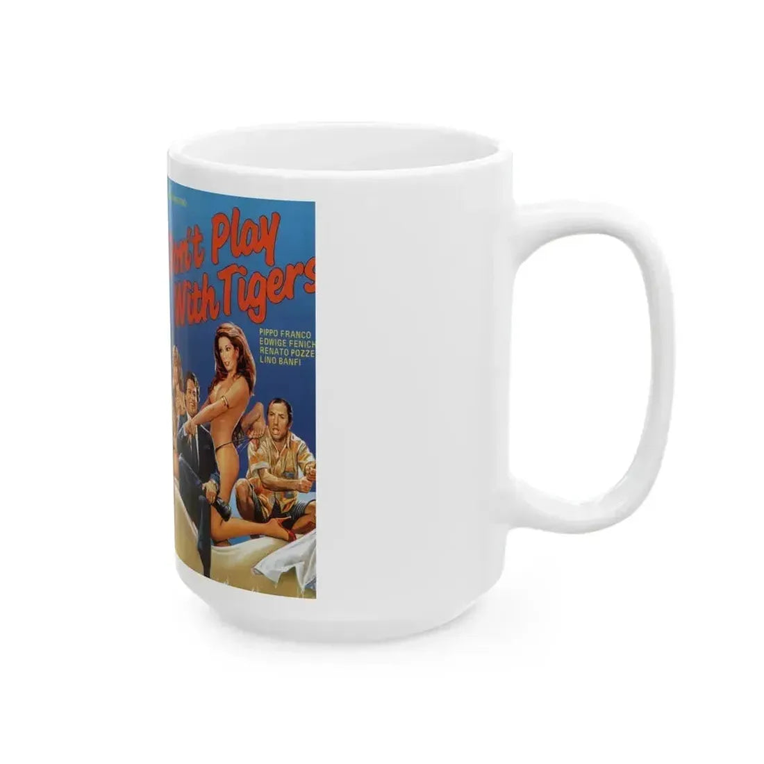DONT PLAY WITH TIGERS (VHS COVER) - White Coffee Mug - Go Mug Yourself