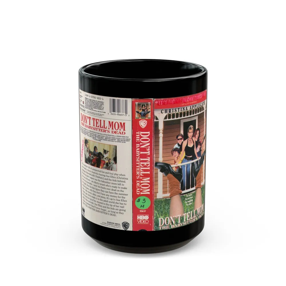 DONT TELL MOM THE BABYSITTERS DEAD (VHS COVER) - Black Coffee Mug-15oz-Go Mug Yourself