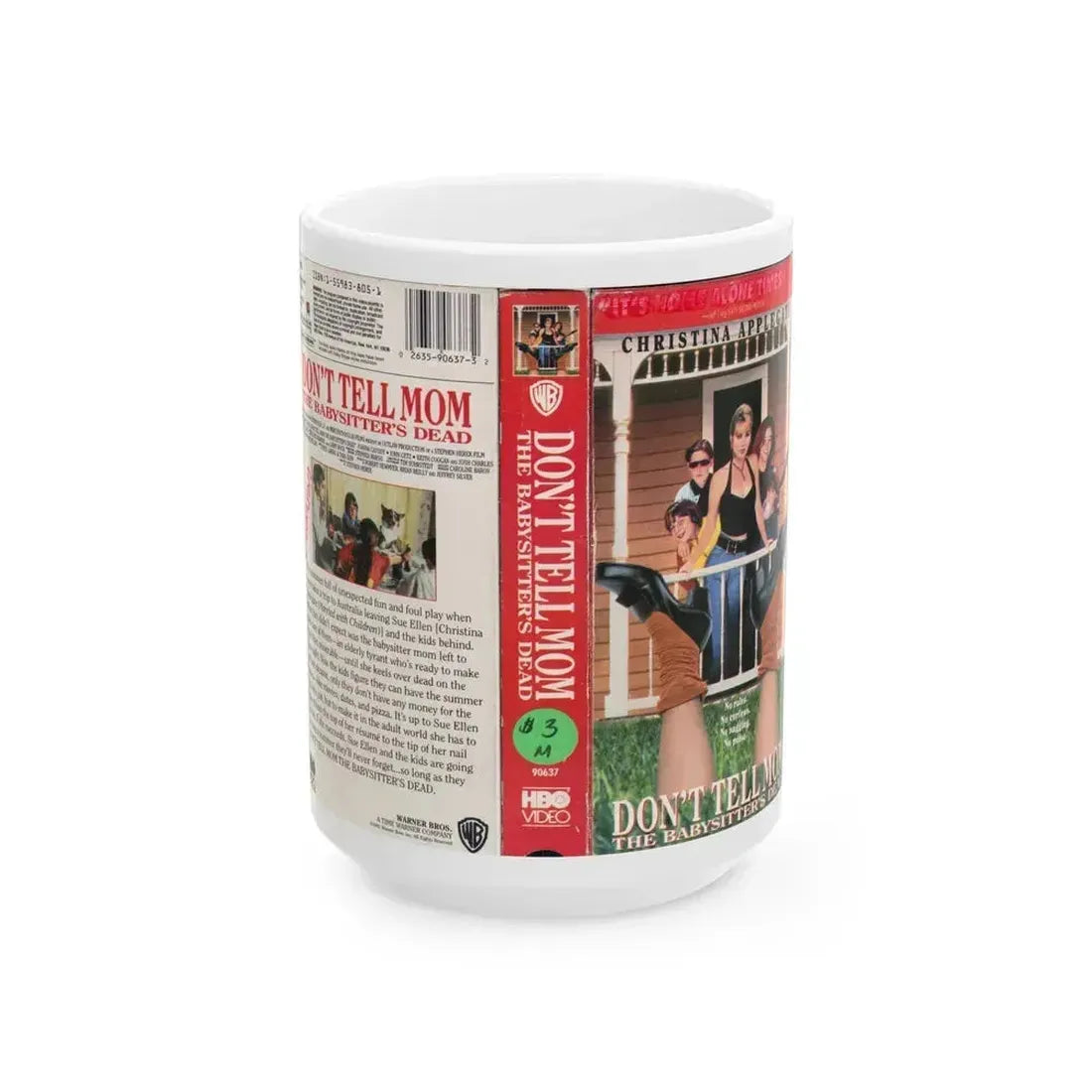 DONT TELL MOM THE BABYSITTERS DEAD (VHS COVER) - White Coffee Mug 15oz - Go Mug Yourself