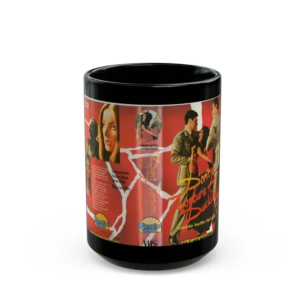 DONT TORTURE A DUCKLING (VHS COVER) - Black Coffee Mug 15oz - Go Mug Yourself