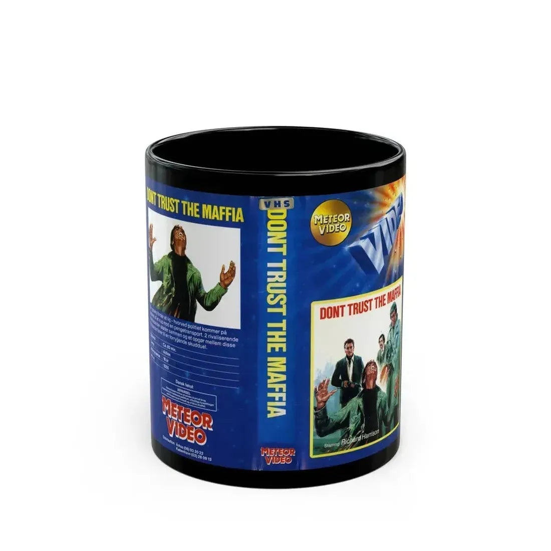 DONT TRUST THE MAFFIA (VHS COVER) - Black Coffee Mug 11oz - Go Mug Yourself