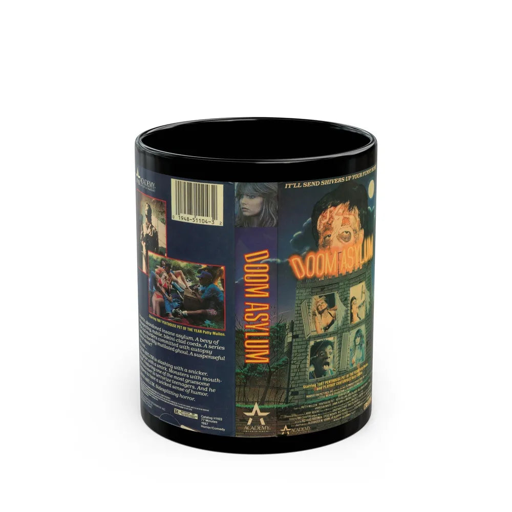 DOOM ASYLUM (VHS COVER) - Black Coffee Mug-11oz-Go Mug Yourself