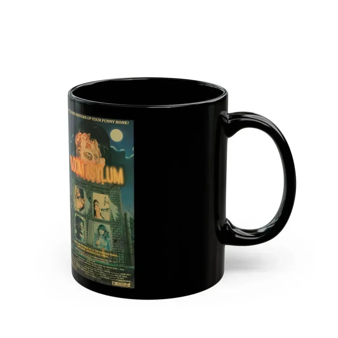 DOOM ASYLUM (VHS COVER) - Black Coffee Mug - Go Mug Yourself